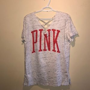 Lace Up PINK campus tee